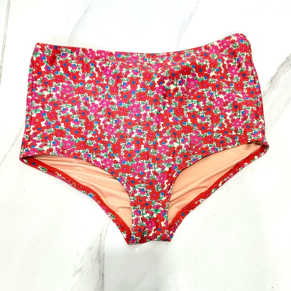 J. Crew Retro Printed high-waisted bikini bottom S